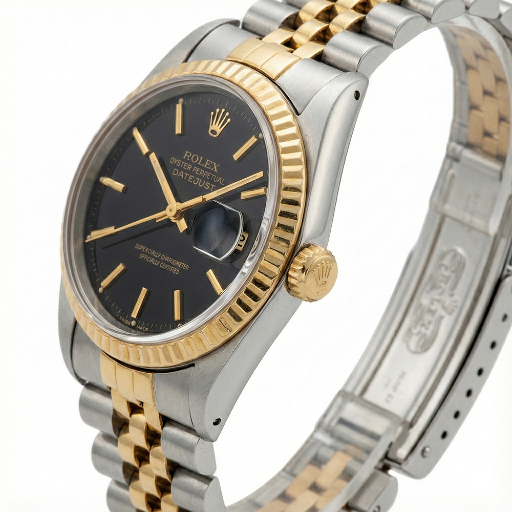 Ladies Datejust Rolex Watch Two Tone Stick Dial Women