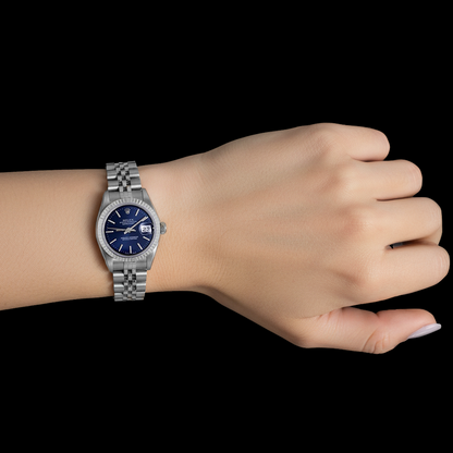 Ladies Datejust Stainless Steel 26 mm Blue Dial Rolex Watch P2