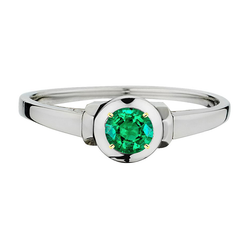 Natural Emerald Ring 1ct - Two Tone 14K Gold