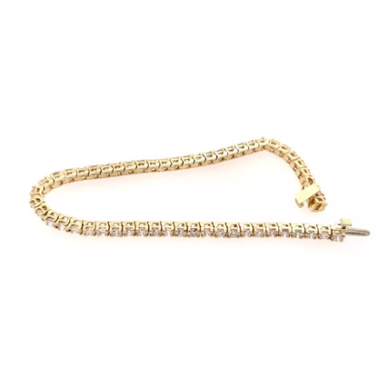 Ladies Lab Grown Diamond Tennis Bracelet 5 Carats Yellow Gold Fine Jewelry New