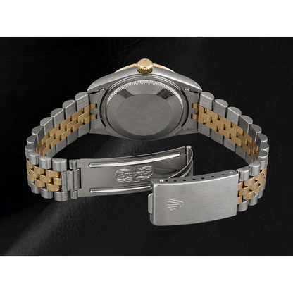 Ladies Rolex 31mm Datejust Two Tone Black Roman Dial Watch