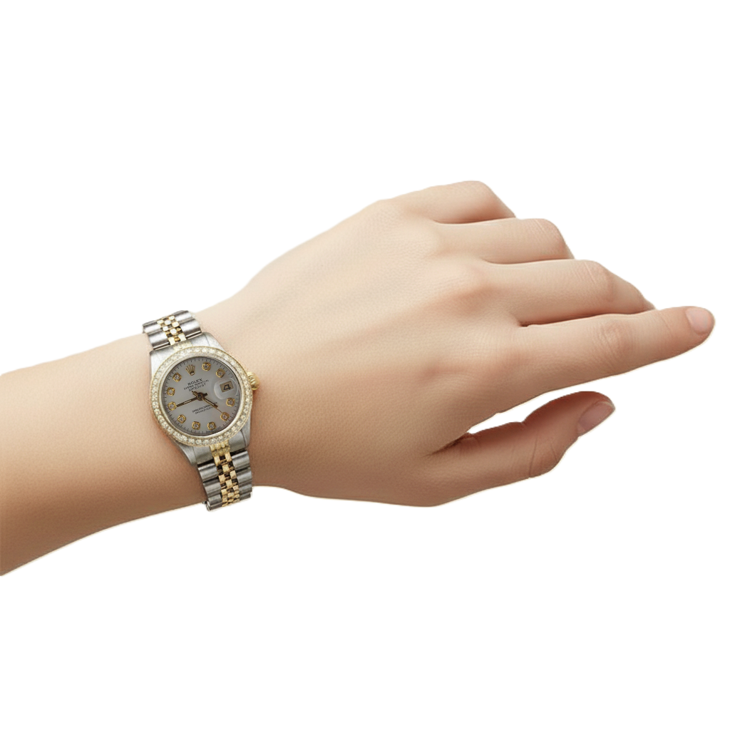 natural round diamond 1.25ct watch side angle