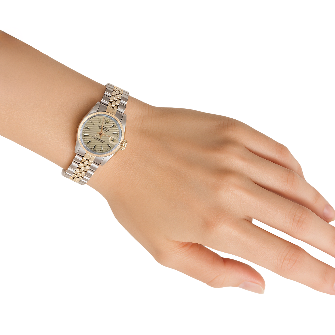 Ladies Rolex Date Just Watch Dial Two Tone Jubilee Bracelet