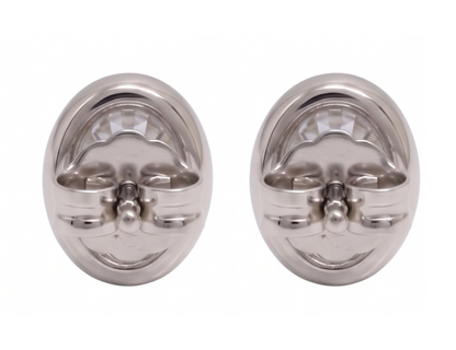 Ladies Stud Oval Cut Lab Grown Diamonds Earring 2 Carat White Gold 14K
