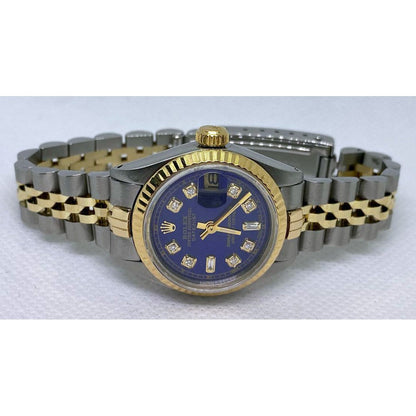 Ladies datejust 26 mm Blue Baguette Dial