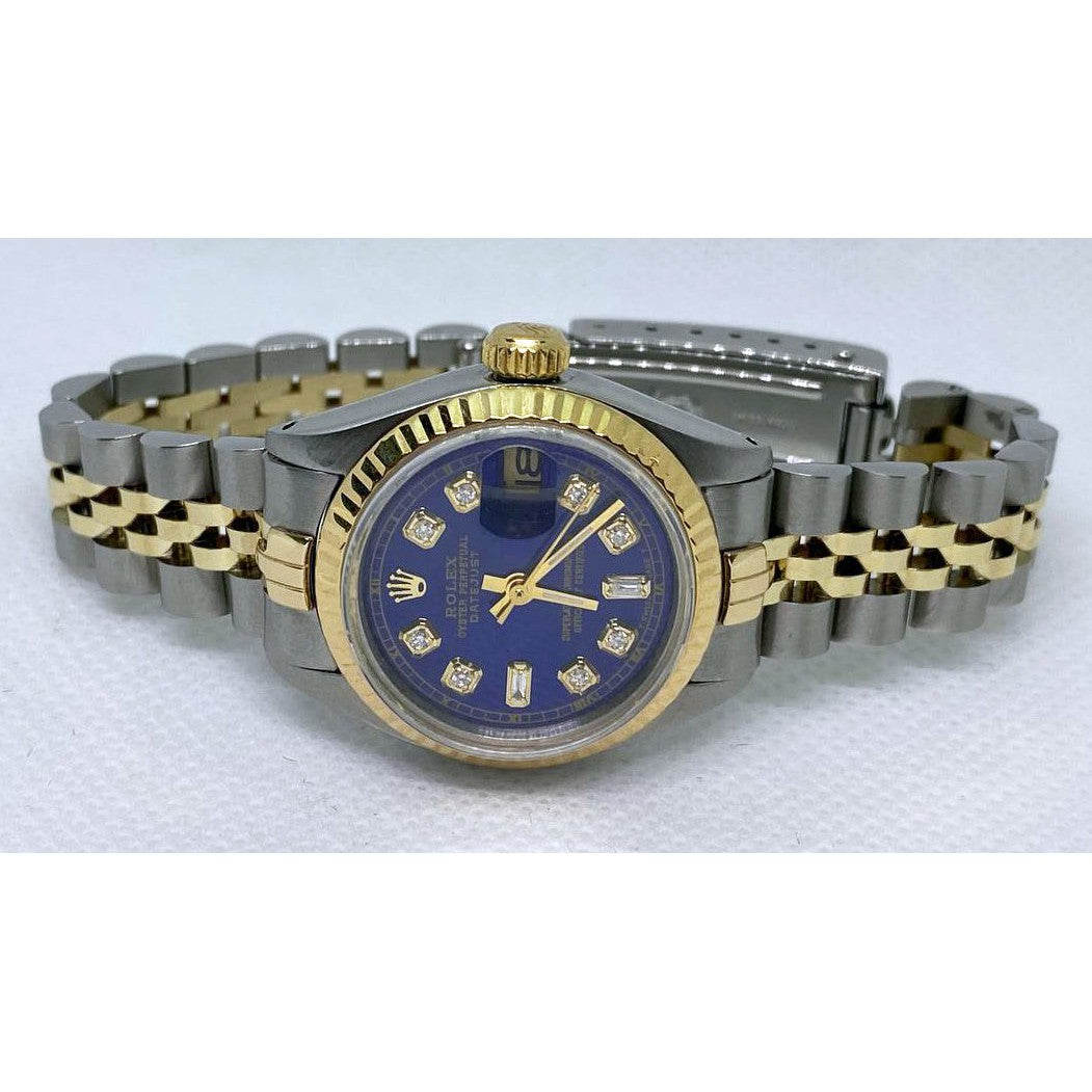 Ladies datejust 26 mm Blue Baguette Dial