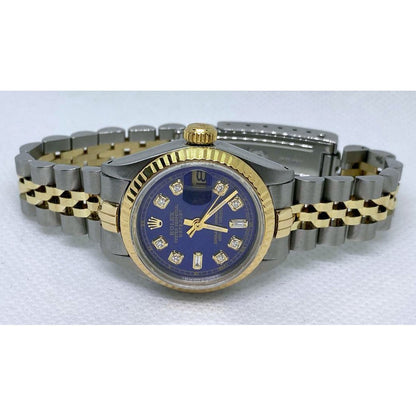Ladies datejust 26 mm Blue Baguette Dial