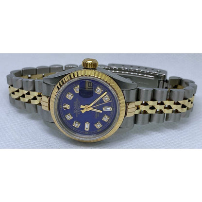 Ladies datejust 26 mm Blue Baguette Dial