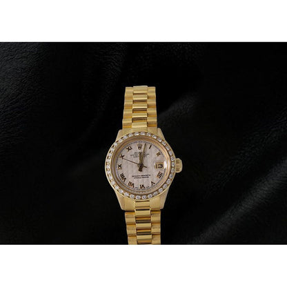 Watch Diamond Bezel Oyster Bracelet Yellow Gold