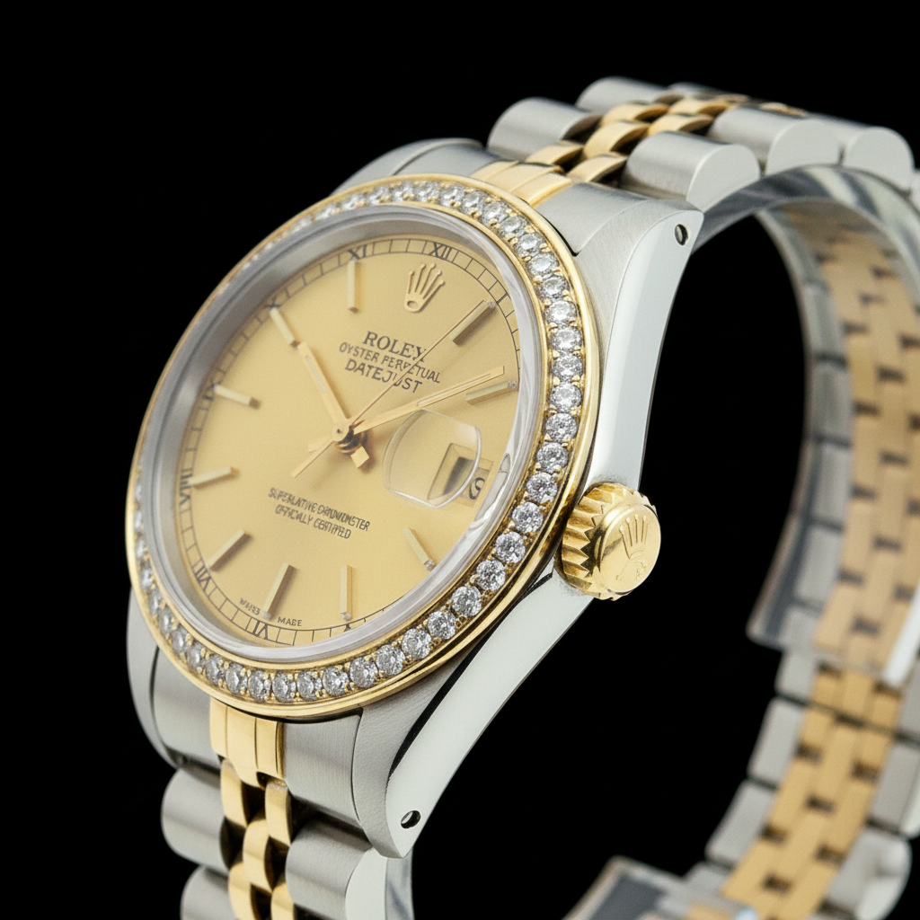 Lady Champagne Stick Rolex Dial Ss & Gold Jubilee Bracelet