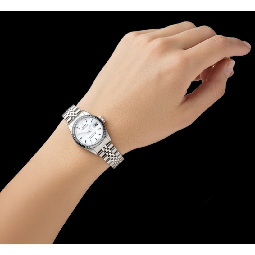 Lady Datejust Rolex 26mm White Stick Dial Stainless Steel Watch P2
