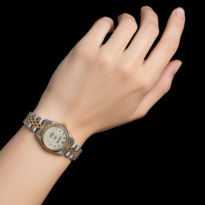 Lady Rolex Yellow Gold Datejust Watch Perpetual Arabic Dial Ss P2