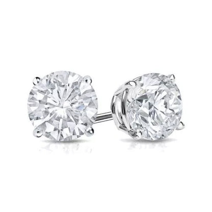 Lady Studs Earrings 4 Carats GIA Certified Lab Grown Diamonds 14K White Gold