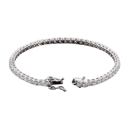 Lady Tennis Bracelet Small Round Cut 3.50 Carats Lab Grown Diamonds White Gold