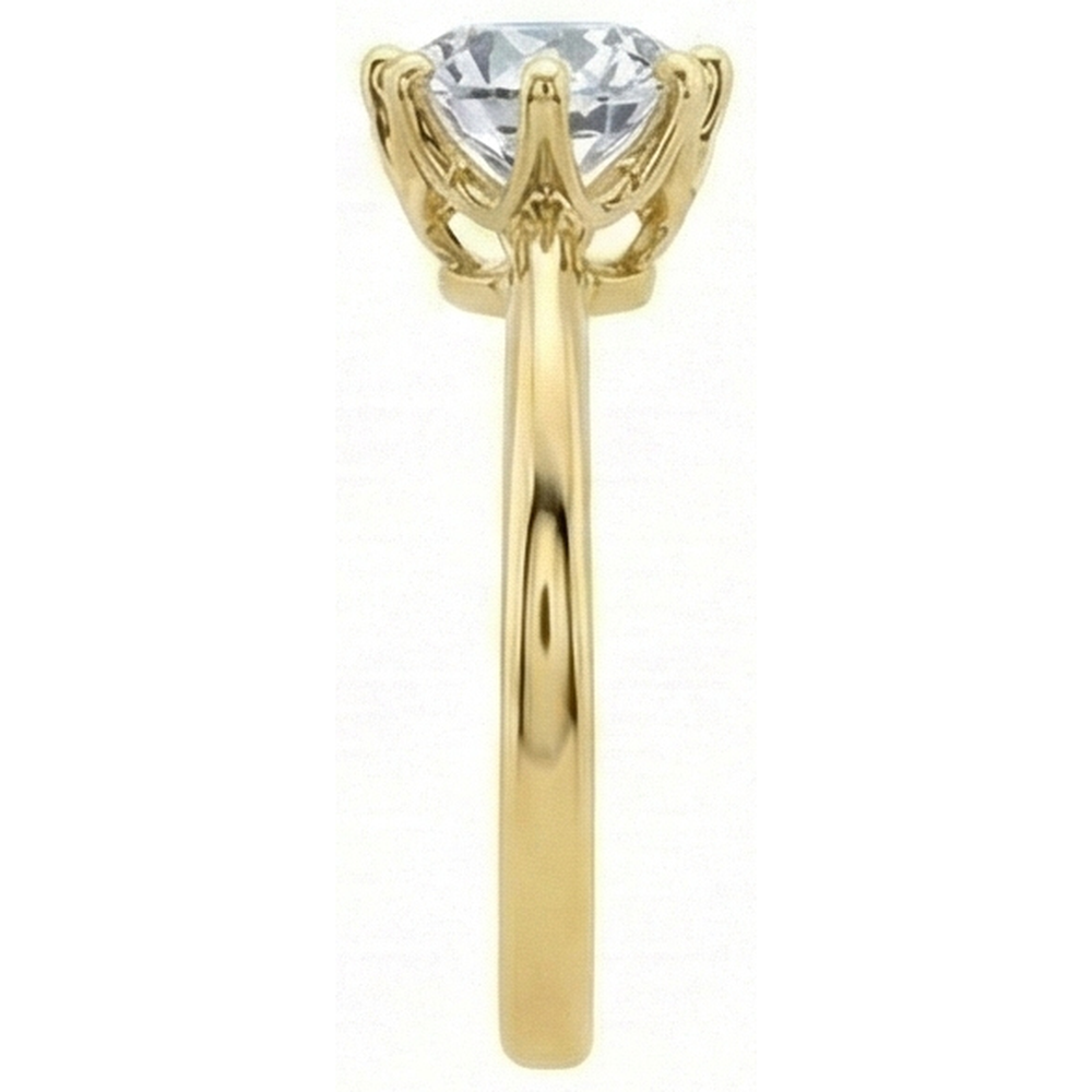 Lady’s Solitaire Ring Round Old Miner Natural Earth Mined Diamond 1.50 Carats Yellow Gold