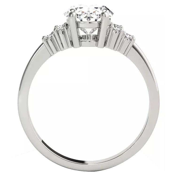 Lady’s Ring Oval Old European Huge Lab Grown Diamond 4 Prong Set 12 Carats Gold