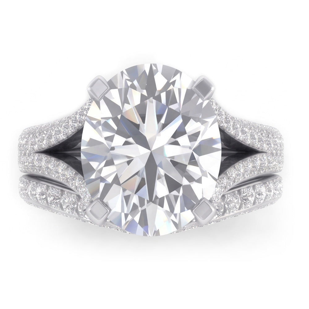 Large Oval Mined Natural Real Diamond ( Not Lab Grown ) Wedding Ring And Band Set