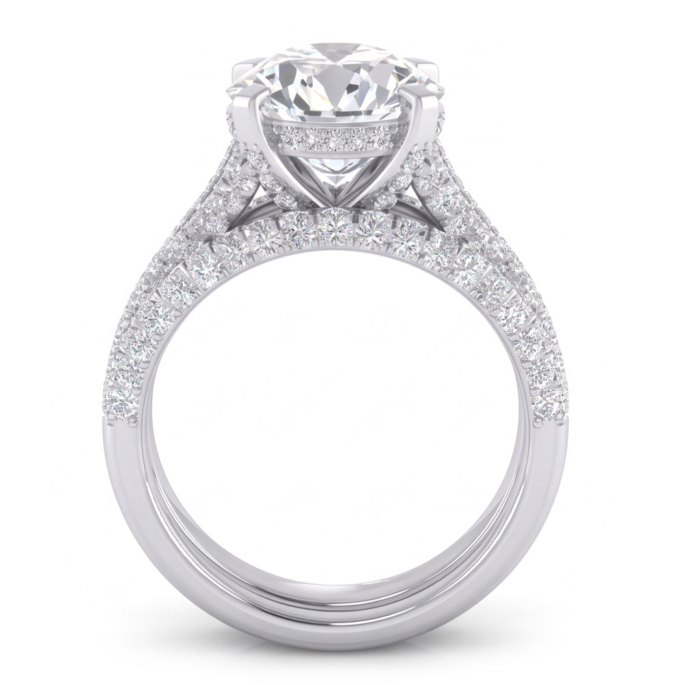 Large Oval Mined Natural Real Diamond ( Not Lab Grown ) Wedding Ring And Band Set