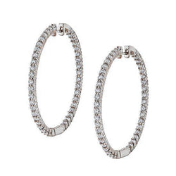 Large Round Cut Diamond Hoop Earrings