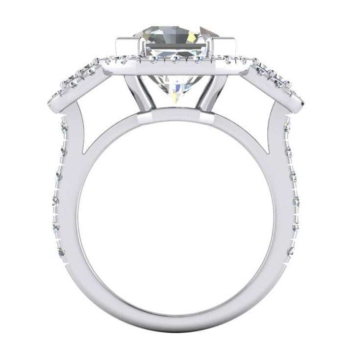 Large Asscher Cut With Accents Lab Grown Diamond Ring
