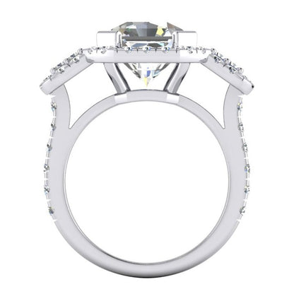 Large Asscher Cut With Accents Lab Grown Diamond Ring