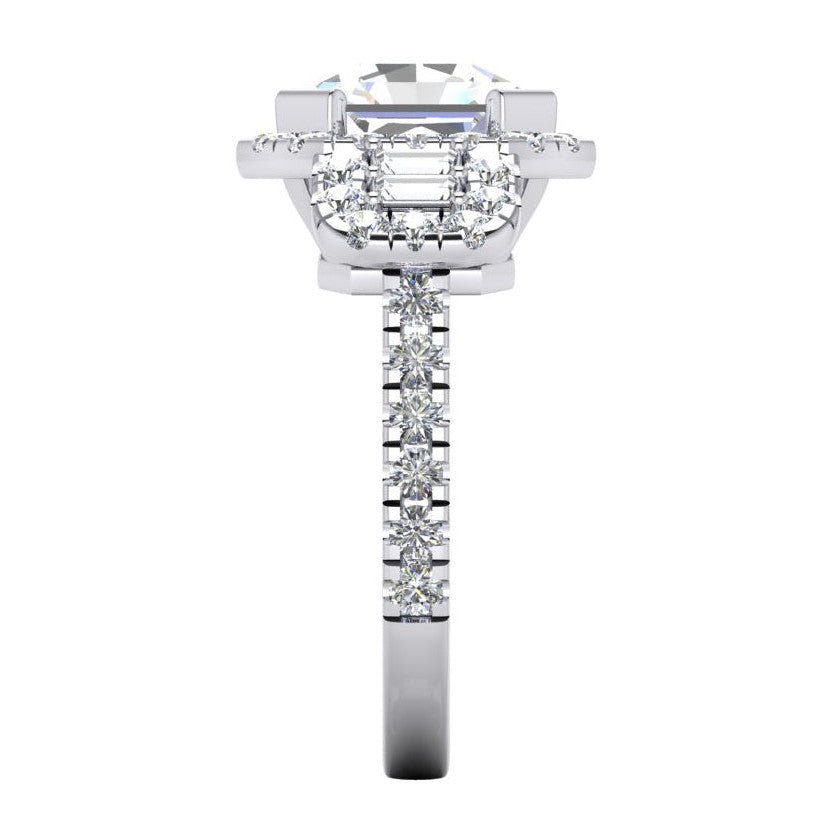 Large Asscher Cut With Accents Lab Grown Diamond Ring