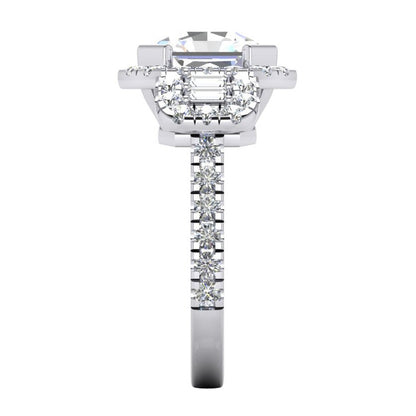 Large Asscher Cut With Accents Lab Grown Diamond Ring
