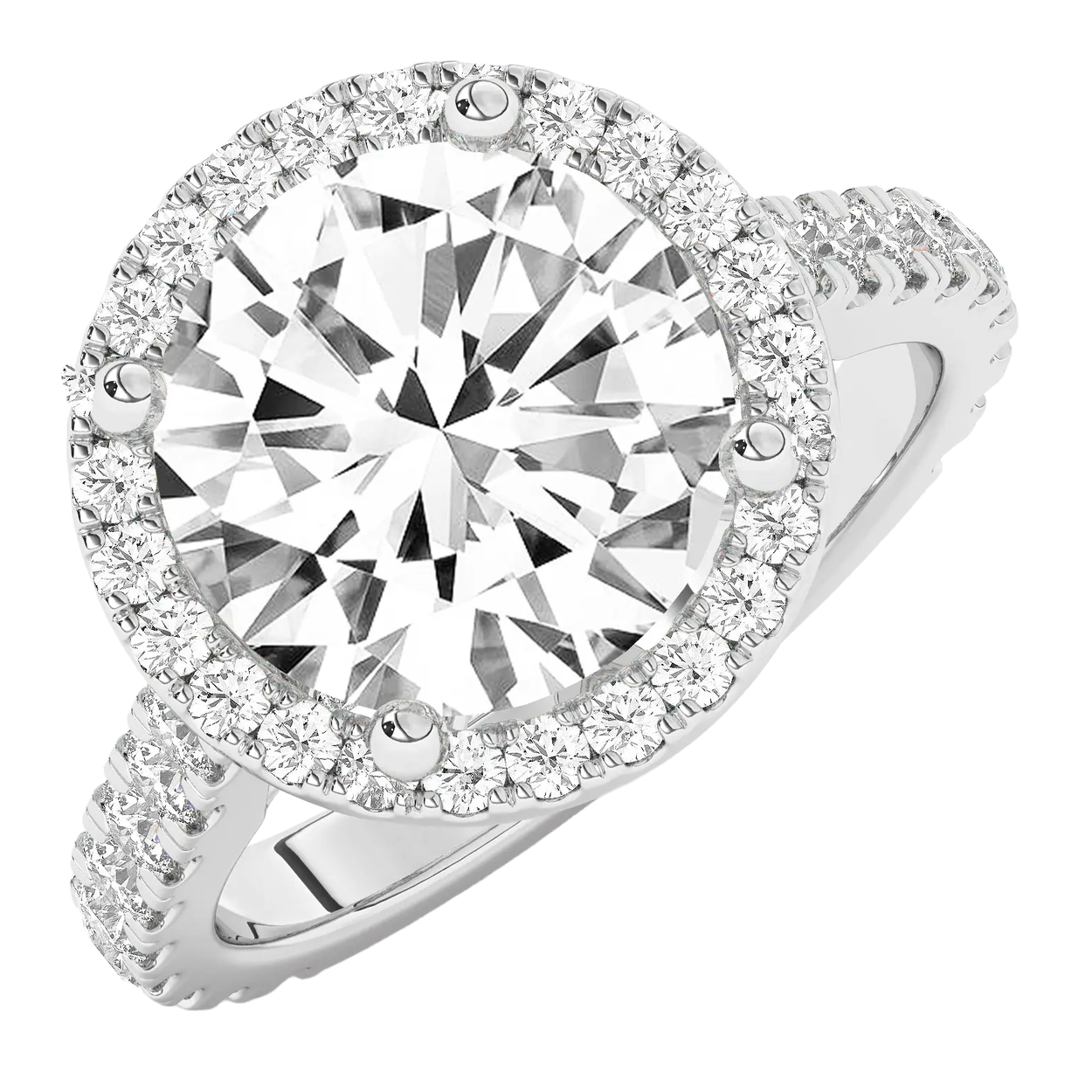 Large Halo Lab Grown Diamond Engagement Women Ring 8 Carats Pave Set Jewelry New