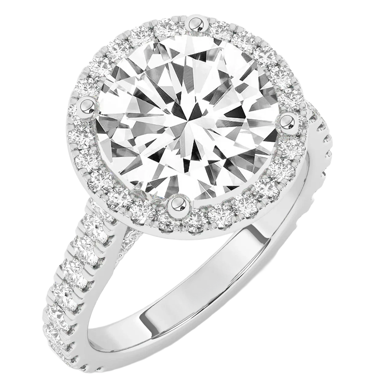 Large Halo Lab Grown Diamond Engagement Women Ring 8 Carats Pave Set Jewelry New