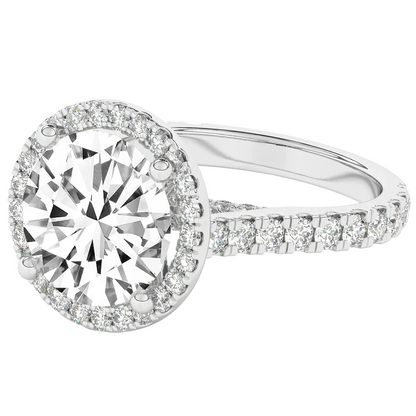 Large Halo Lab Grown Diamond Engagement Women Ring 8 Carats Pave Set Jewelry New