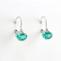 Lever Back Paraiba Oval Earrings