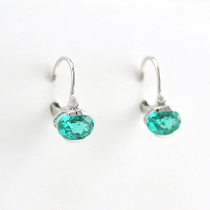 Lever Back Paraiba Oval Earrings