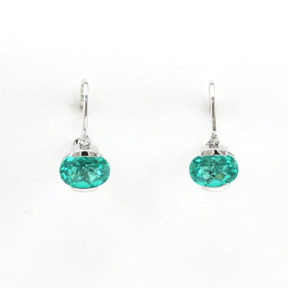 Lever Back Paraiba Oval Earrings