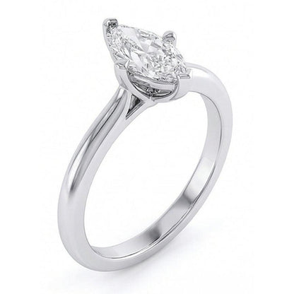 Marquise Cut 1.50 Ct Solitaire Natural Earth Mined Diamond Wedding Ring White Gold