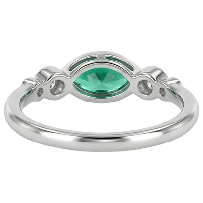 Natural Real ( Not Lab Grown ) Marquise Cut Green Emerald GIA Ring Simple Women’s Diamond Jewelry