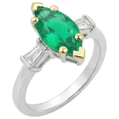 Natural Real ( Not Lab Grown ) Marquise Green Emerald GIA Ring Casual Women’s Jewelry