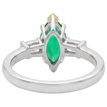 Natural Real ( Not Lab Grown ) Marquise Green Emerald GIA Ring Casual Women’s Jewelry
