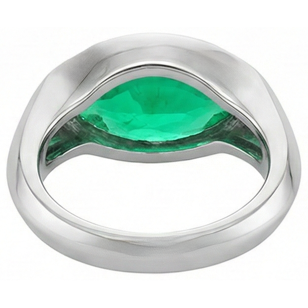 Natural Real ( Not Lab Grown ) Marquise Green Emerald GIA Ring Solitaire Mens Jewelry