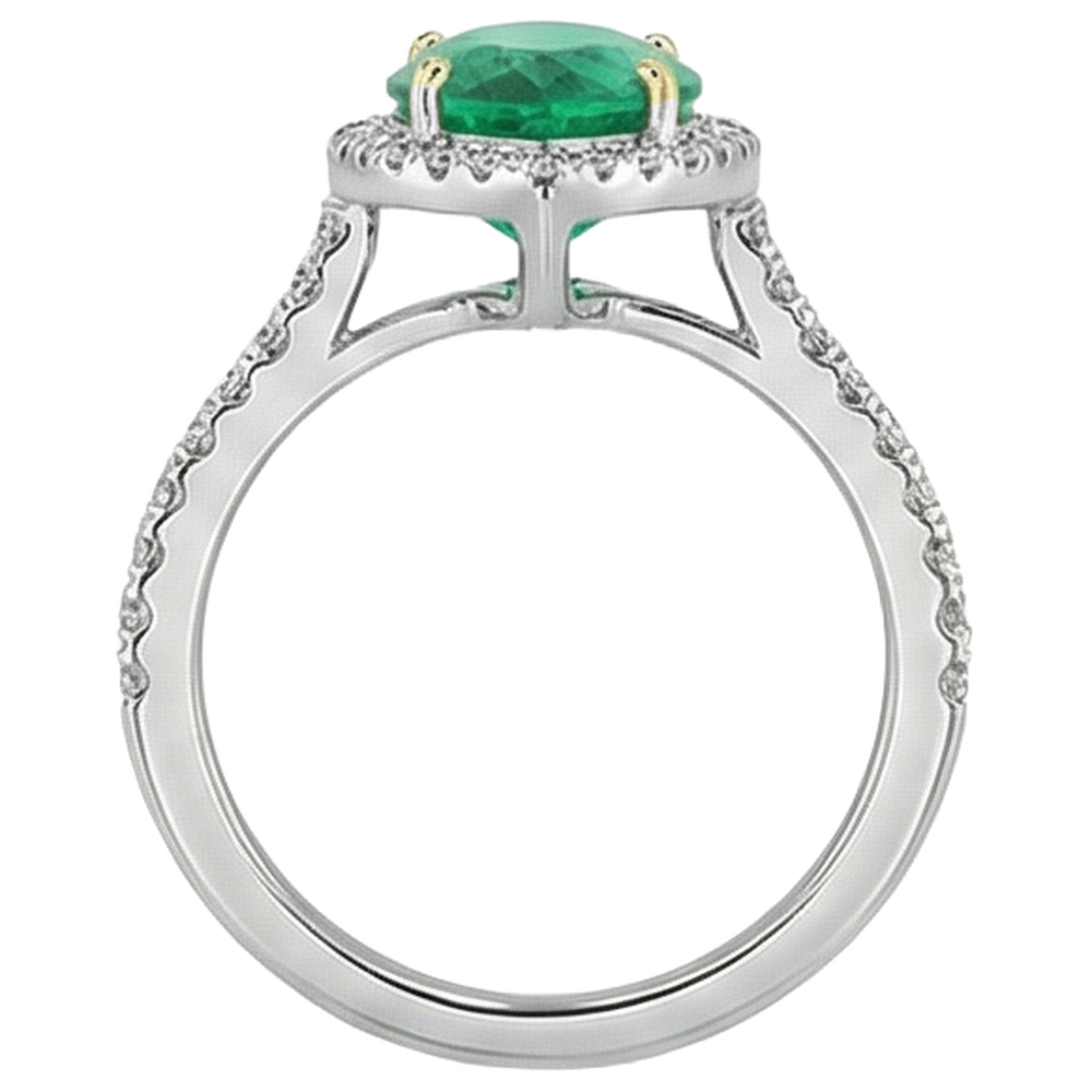 Natural Real ( Not Lab Grown ) Marquise Shaped Green Emerald GIA Ring Diamond Engagement Jewelry