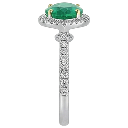 Natural Real ( Not Lab Grown ) Marquise Shaped Green Emerald GIA Ring Diamond Engagement Jewelry
