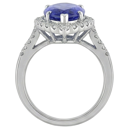 Marquise Tanzanite And Natural Earth Mined Diamond 17.25 Ct Ring White Gold 14K