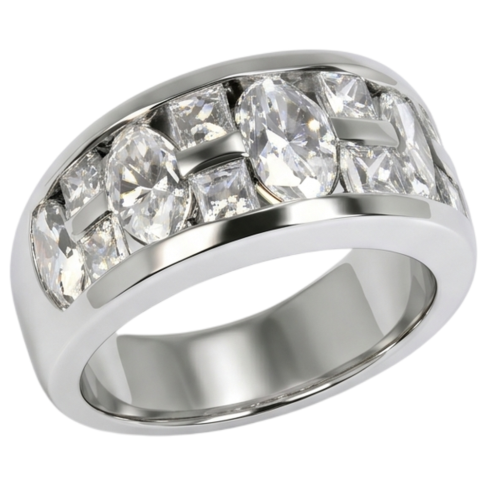 Marquise & Princess Cut Diamond Engagement Mens Band Ring White Gold 10K 5 Ct