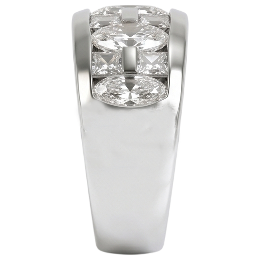 Marquise & Princess Cut Diamond Engagement Mens Band Ring White Gold 10K 5 Ct