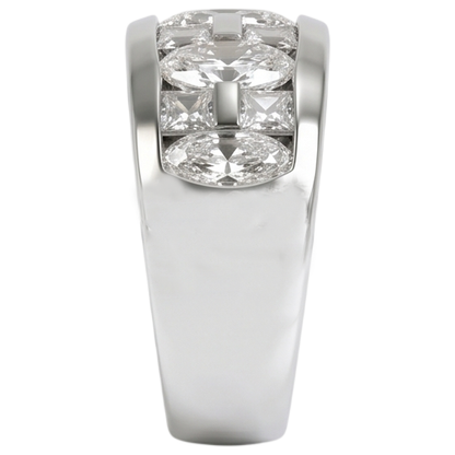 Marquise & Princess Cut Diamond Engagement Mens Band Ring White Gold 10K 5 Ct