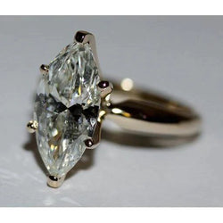 Marquise Diamond Yellow Gold Solitaire Ring