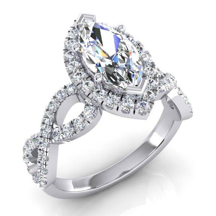 Marquise Infinity Natural Earth Mined Diamonds Jewelry