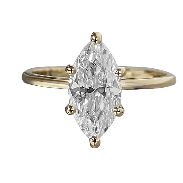 Marquise Diamond Yellow Gold Solitaire Ring