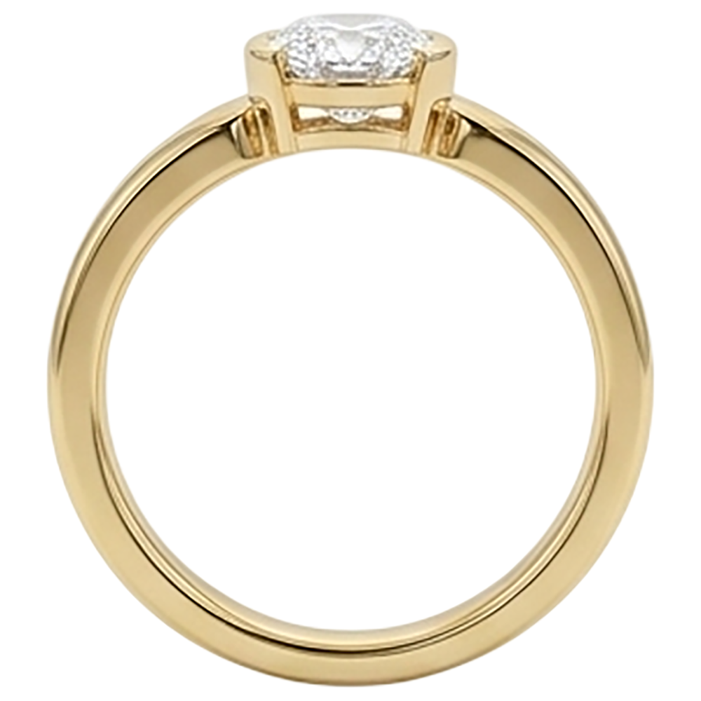 Men Solitaire Ring Oval Diamond 1.50 Carats Yellow Gold Jewelry