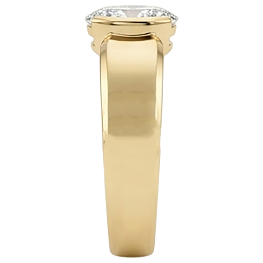 Men Solitaire Ring Oval Diamond 1.50 Carats Yellow Gold Jewelry