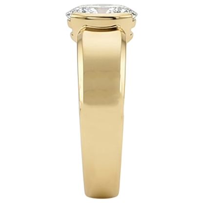 Men Solitaire Ring Oval Diamond 1.50 Carats Yellow Gold Jewelry